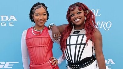 INGLEWOOD, CALIFORNIA - MARCH 29: (L-R) Bobbi Lanea and Folayan Kunerede attend the 2025 Billboard Women in Music at YouTube Theater on March 29, 2025 in Inglewood, California.   Amy Sussman/Getty Images/AFP (Photo by Amy Sussman / GETTY IMAGES NORTH AMERICA / Getty Images via AFP) (Getty Images via AFP)