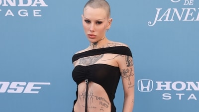 US singer Siiickbrain arrives for the 2025 Billboard Women in Music, honoring US rapper and singer Doechii as Billboard Woman of the Year, in the YouTube Theater at Hollywood Park in Inglewood, California, on March 29, 2025. (Photo by ETIENNE LAURENT / AFP) (AFP)