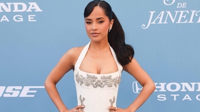 US singer and actress Becky G arrives for the 2025 Billboard Women in Music, honoring US rapper and singer Doechii as Billboard Woman of the Year, in the YouTube Theater at Hollywood Park in Inglewood, California, on March 29, 2025. (Photo by ETIENNE LAURENT / AFP) (AFP)