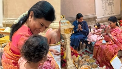 Upasana Kamineni Konidela shares Ugadi prayer moments with daughter Klin Kaara (Photos: Instagram/upasanakaminenikonidela) Upasana Kamineni Konidela shares Ugadi prayer moments with daughter Klin Kaara (Photos: Instagram/upasanakaminenikonidela)