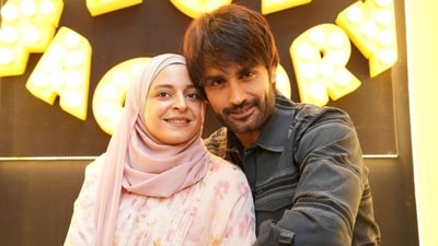 Actor Vivian Dsena with wife Nouran Aly