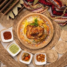 The Mediterranean Chicken Tikka served on a bed of Olive Pilaf The Mediterranean Chicken Tikka served on a bed of Olive Pilaf