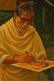 Amitabh Bachchan signing an autograph. Amitabh Bachchan signing an autograph.
