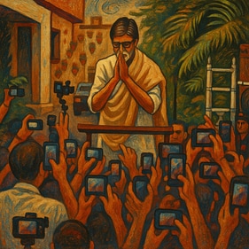 Amitabh Bachchan hoping on the Ghibli-edits trend. Amitabh Bachchan hoping on the Ghibli-edits trend.