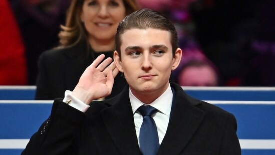 Barron Trump flaunts yellow gold ‘Daytona’ Rolex while arriving at Trump Tower (Photo by ANGELA WEISS / AFP) (AFP)