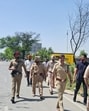 Patiala senior superintendent of police (SSP) Nanak Singh leading the search operation near the Badshahpur police post on Tuesday. (HT Photo) Patiala senior superintendent of police (SSP) Nanak Singh leading the search operation near the Badshahpur police post on Tuesday. (HT Photo)