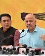 Punjab in-charge of Aam Aadmi Party (AAP) Manish Sisodia with AAP Punjab president Aman Arora addressing mediapersons in Ludhiana on Tuesday. (Gurpreet Singh/HT) Punjab in-charge of Aam Aadmi Party (AAP) Manish Sisodia with AAP Punjab president Aman Arora addressing mediapersons in Ludhiana on Tuesday. (Gurpreet Singh/HT)