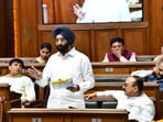 Delhi cabinet minister Manjinder Singh Sirsa during the Budget session of the Delhi Assembly in New Delhi, India, on Tuesday, April 1, 2025. Delhi cabinet minister Manjinder Singh Sirsa during the Budget session of the Delhi Assembly in New Delhi, India, on Tuesday, April 1, 2025.