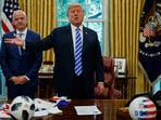 President Donald Trump speaks to reporters during a meeting in the Oval Office of the White House President Donald Trump speaks to reporters during a meeting in the Oval Office of the White House