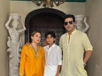 Zayed Khan shared a picture of himself with his wife and son while posting the Eid greeting.