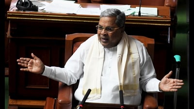 **EDS: THIRD PARTY IMAGE** In this image via Karnataka DIPR on March 13, 2025, Karnataka Chief Minister Siddaramaiah speaks during the Budget session of the state Assembly, in Bengaluru. (Karnataka DIPR via PTI Photo)(PTI03_13_2025_000271A) (Karnataka DIPR) **EDS: THIRD PARTY IMAGE** In this image via Karnataka DIPR on March 13, 2025, Karnataka Chief Minister Siddaramaiah speaks during the Budget session of the state Assembly, in Bengaluru. (Karnataka DIPR via PTI Photo)(PTI03_13_2025_000271A) (Karnataka DIPR)