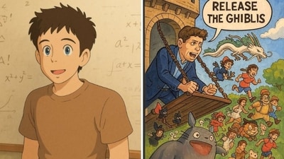 Sam Altman joined the trend by sharing a Ghibli-style image of himself (L) and a pic created by an X user (R). (X@sama, @_julianlevy) Sam Altman joined the trend by sharing a Ghibli-style image of himself (L) and a pic created by an X user (R). (X@sama, @_julianlevy)