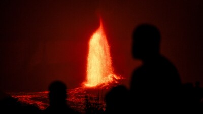 An eruption — the eighth on the same volcanic rift since late 2023 — started at 9:45 a.m. local time on Tuesday “just north of the protective barrier by Grindavik.” (Pic used for representation) (File) (REUTERS)