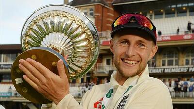 Joe Root holds the Pataudi Trophy. (Getty Images) Joe Root holds the Pataudi Trophy. (Getty Images)