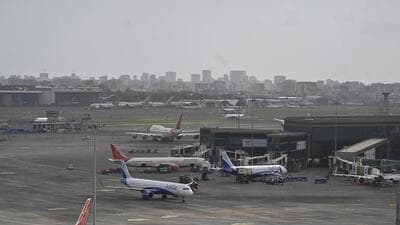 Mumbai, India - August 16, 2023: Airplanes anchored at their respective places at International airport, in Mumbai, India, Wednesday, August 16, 2023. (Photo by Vijay Bate/HT Photo) Mumbai, India - August 16, 2023: Airplanes anchored at their respective places at International airport, in Mumbai, India, Wednesday, August 16, 2023. (Photo by Vijay Bate/HT Photo)