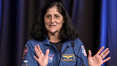 NASA astronaut Sunita Williams during a press conference, at the Johnson Space Centre in Houston, Texas, on March 31, 2025. (@NASA/YT) NASA astronaut Sunita Williams during a press conference, at the Johnson Space Centre in Houston, Texas, on March 31, 2025. (@NASA/YT)