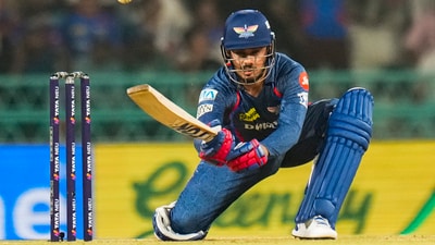 LSG continued to lose wickets at important junctures but were seemingly buoyed thanks to a scoring 47-run stand between Abdul Samad and Ayush Badoni for the sixth wicket that came in just 21 balls. (PTI) LSG continued to lose wickets at important junctures but were seemingly buoyed thanks to a scoring 47-run stand between Abdul Samad and Ayush Badoni for the sixth wicket that came in just 21 balls. (PTI)