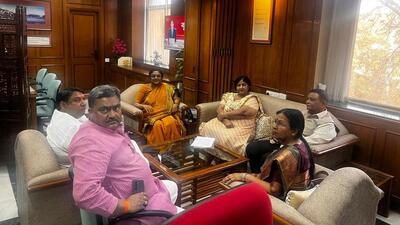 The delegation meets NCRPB officials on Tuesday. (HT Photo) The delegation meets NCRPB officials on Tuesday. (HT Photo)