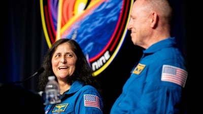 Astronauts Sunita "Suni" Williams, and Barry "Butch" Wilmore speak during a news conference at the NASA Johnson Space Center on March 31, 2025 in Houston, Texas. (AFP) Astronauts Sunita "Suni" Williams, and Barry "Butch" Wilmore speak during a news conference at the NASA Johnson Space Center on March 31, 2025 in Houston, Texas. (AFP)