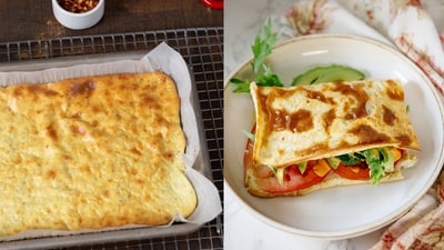 This high-protein, no-bread sandwich is vrat friendly! (Photos: The Protein Chef, Yummy Whole Food Recipes) This high-protein, no-bread sandwich is vrat friendly! (Photos: The Protein Chef, Yummy Whole Food Recipes)