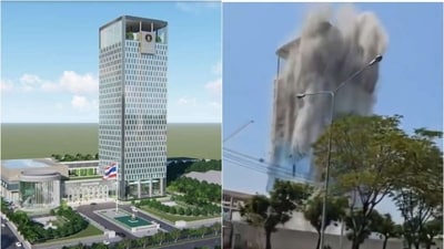 Thailand Earthquake: The picture shows the Bangkok skyscraper and its toppling.