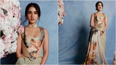 Radhika Merchant for Vivienne Westwood India show. (Instagram/@dietsabya) Radhika Merchant for Vivienne Westwood India show. (Instagram/@dietsabya)