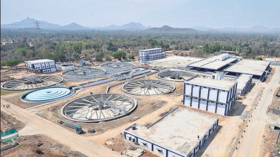 Vikramgad, Palghar, India - March 19, 2024:Surya regional bulk water supply scheme , Water treatment Plant, Suryanagar, in Vikramgad, Palghar, India, on Tuesday, March 19, 2024. (Photo by Anshuman Poyrekar/ Hindustan Times) (Hindustan Times)