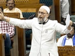 All India Majlis-e-Ittehadul Muslimeen (AIMIM) MP Asaduddin Owaisi speaks in the Lok Sabha during the Budget Session of Parliament, in New Delhi on Wednesday. All India Majlis-e-Ittehadul Muslimeen (AIMIM) MP Asaduddin Owaisi speaks in the Lok Sabha during the Budget Session of Parliament, in New Delhi on Wednesday.