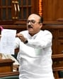Ashish Sood during the Budget session of the Delhi Assembly on Tuesday. (HT Photo)