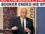 Cory Booker gets emotional as he ends his marathon 25-hour speech 