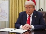 US President Donald Trump in the Oval Office of the White House in Washington on March 31, 2025.