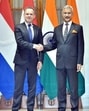 External affairs minister S Jaishankar with Netherlands foreign minister Caspar Veldkamp during a meeting, in New Delhi. (@DrSJaishankar)