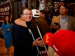 Randy Fine, Republican nominee for 2025 Florida's 6th congressional district special election, meets his supporter as he celebrates his win, at a watch party, as Florida.