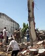 Rescue operations after a portion of a firecracker godown collapsed following an explosion in the Deesa area in Banaskantha on Tuesday. (ANI)