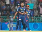LSG players celebrate after Digvesh dismisses Priyansh Arya LSG players celebrate after Digvesh dismisses Priyansh Arya