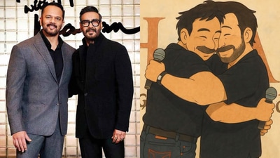 Rohit Shetty shares adorable Ghibli-style edits to wish Ajay Devgn on his birthday. Rohit Shetty shares adorable Ghibli-style edits to wish Ajay Devgn on his birthday.