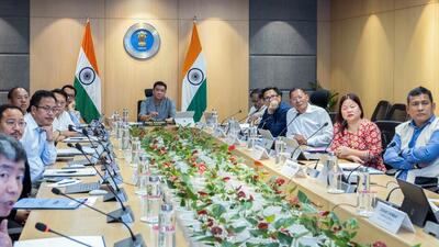 Arunachal Pradesh chief minister Pema Khandu chairs a cabinet meeting in Itanagar on Wednesday. (PemaKhanduBJP X) Arunachal Pradesh chief minister Pema Khandu chairs a cabinet meeting in Itanagar on Wednesday. (PemaKhanduBJP X)