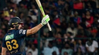 The star of the GT chase, though, was Buttler, who seemed to have got into the kind of zone from where he becomes unbeatable. Buttler finished unbeaten on 79 off 39 balls. (AFP) The star of the GT chase, though, was Buttler, who seemed to have got into the kind of zone from where he becomes unbeatable. Buttler finished unbeaten on 79 off 39 balls. (AFP)