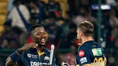 Titans needed 20 runs to win at the start of the off the last three overs but Buttler and Rutherford ensured they did it even before the 18th over ended. Buttler finished unbeaten on 73 off 39 balls while Rutherford, who hit the winning runs with a six, was 30 not out off 18 balls. (AFP) Titans needed 20 runs to win at the start of the off the last three overs but Buttler and Rutherford ensured they did it even before the 18th over ended. Buttler finished unbeaten on 73 off 39 balls while Rutherford, who hit the winning runs with a six, was 30 not out off 18 balls. (AFP)