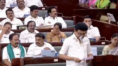 Chief minister MK Stalin introduced the resolution urging Modi to speak of the continued attacks on fishermen during his trip to Sri Lanka, from April 3-6, and also take efforts to retrieve the Katchatheevu island (MK Stalin/X) Chief minister MK Stalin introduced the resolution urging Modi to speak of the continued attacks on fishermen during his trip to Sri Lanka, from April 3-6, and also take efforts to retrieve the Katchatheevu island (MK Stalin/X)