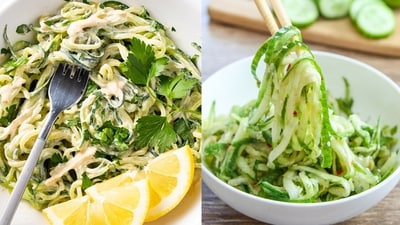 These refreshingly delicious cucumber noodles are low-cal, high-fibre and your new weight loss best friend (Photos: Wholesome Yum, Kirbie's Cravings) These refreshingly delicious cucumber noodles are low-cal, high-fibre and your new weight loss best friend (Photos: Wholesome Yum, Kirbie's Cravings)