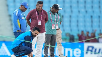 Zaheer Khan inspects the pitch at Lucknow's Ekana Stadium (PTI) Zaheer Khan inspects the pitch at Lucknow's Ekana Stadium (PTI)