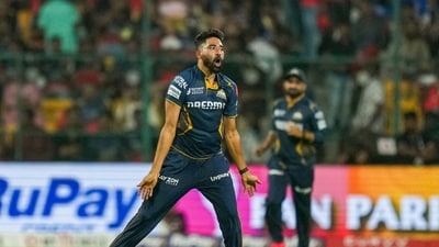 Mohammed Siraj ran riot with the new ball on his return to Chinnaswamy in Gujarat Titans' colours. (PTI)
