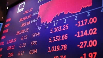 Stock market numbers are displayed on a screen at the New York Stock Exchange during afternoon trading on August 02, 2024 in New York City. (Michael M. Santiago/Getty Images via AFP) Stock market numbers are displayed on a screen at the New York Stock Exchange during afternoon trading on August 02, 2024 in New York City. (Michael M. Santiago/Getty Images via AFP)