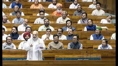 Union home minister Amit Shah speaks in the Lok Sabha during the Budget session of Parliament, in New Delhi on Wednesday. (ANI) Union home minister Amit Shah speaks in the Lok Sabha during the Budget session of Parliament, in New Delhi on Wednesday. (ANI)