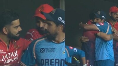 Virat Kohli met Ishant Sharma ahead of the RCB vs GT clash in Bengaluru. (X Images) Virat Kohli met Ishant Sharma ahead of the RCB vs GT clash in Bengaluru. (X Images)
