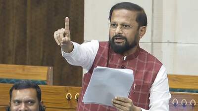 Shiv Sena MP Naresh Ganpat Mhaske speaks in the Lok Sabha during the Budget Session of the Parliament, in New Delhi on Wednesday. (Sansad TV) Shiv Sena MP Naresh Ganpat Mhaske speaks in the Lok Sabha during the Budget Session of the Parliament, in New Delhi on Wednesday. (Sansad TV)