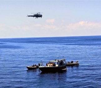 The Navy said the seizure underscores the effectiveness and professionalism of the Indian Navy in deterring and disrupting illicit activities, including narcotics trafficking at sea. (Yogesh Naik/HT)