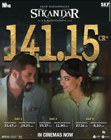 Sikandar's worldwide collection in three days. Sikandar's worldwide collection in three days.