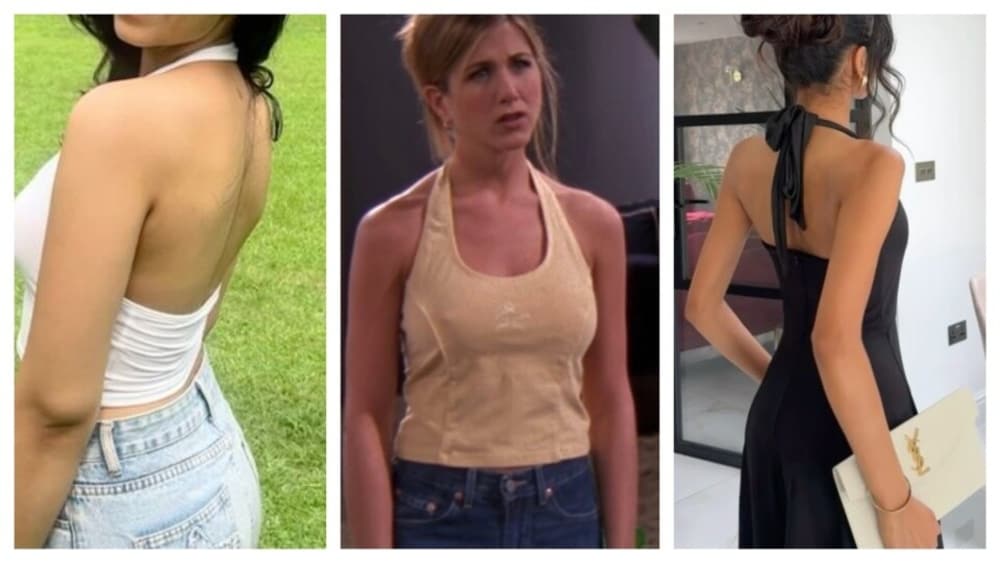 Halter necks require modern multiway bras. Those which include a
backless style can go with adhesive bras. (Pinterest) Halter necks require modern multiway bras. Those which include a
backless style can go with adhesive bras. (Pinterest)